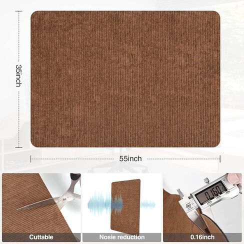 حصيرة كرسي مكتب Placoot لأرضية من الخشب الصلب وسطح سروال قصير بسمك 1/6 بوصة بسمك 55 بوصة × 35 بوصة حصيرة كرسي مكتب للكراسي المتدحرجة - 100% دعم كبير مضاد للانزلاق تحت المكتب منخفض الوبر سجادة أرضية للمكتب/المنزل in Kuwait
