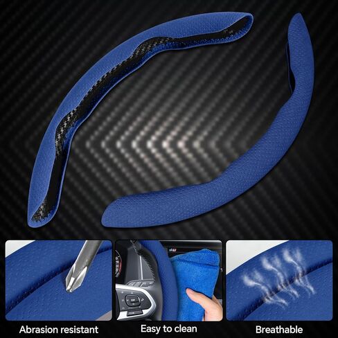 Alcantara Steering Wheel Cover, Non- Slip Segmented Car Steering Wheel Cover, Steering Wheel Cover Men & Women, Universal 99% Car Wheel Cover Protector (Wine Red-Perforated Style) in Kuwait