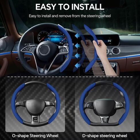 Alcantara Steering Wheel Cover, Non- Slip Segmented Car Steering Wheel Cover, Steering Wheel Cover Men & Women, Universal 99% Car Wheel Cover Protector (Wine Red-Perforated Style) in Kuwait