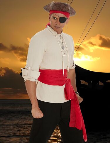 Pirate Costume Accessories Set Pirate Hat for Women Men Halloween Accessories in Saudi Arabia