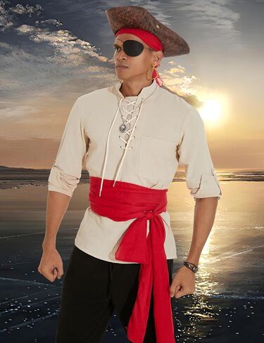 Pirate Costume Accessories Set Pirate Hat for Women Men Halloween Accessories in Saudi Arabia