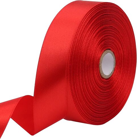 Olive Green Solid Satin Ribbon 1-1/2 Inch 50 Yards Solid Polyester Fabric Ribbon for Gift Wrapping Wedding Christmas Baby Shower Birthday Party Decoration Handmade Immortal Flower Craft in Kuwait