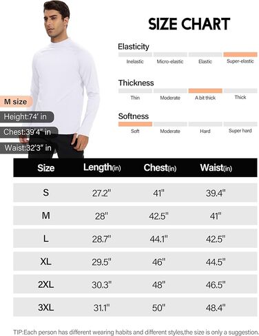 Men's Fleece Lined Thermal Shirts Midweight Crew/Mock Neck Base Layer Long Sleeve Top Cold Weather Workout in Kuwait