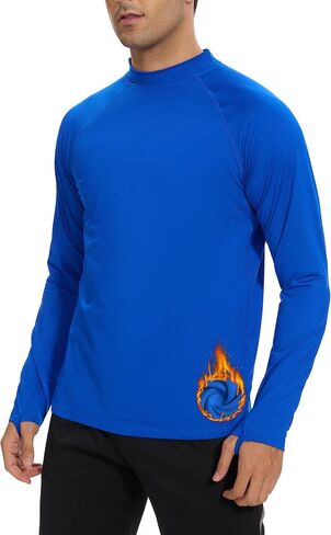 Men's Fleece Lined Thermal Shirts Midweight Crew/Mock Neck Base Layer Long Sleeve Top Cold Weather Workout in Kuwait