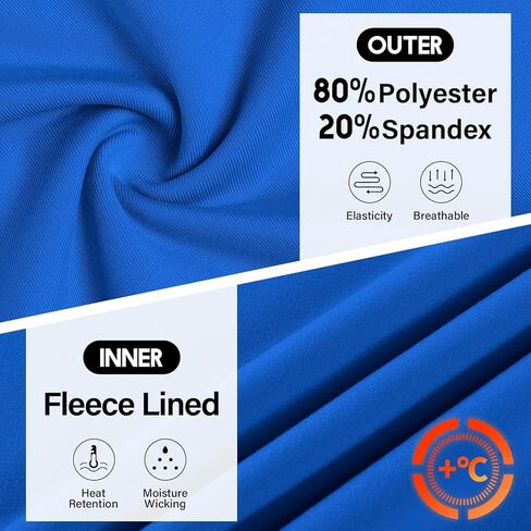 Men's Fleece Lined Thermal Shirts Midweight Crew/Mock Neck Base Layer Long Sleeve Top Cold Weather Workout in Kuwait