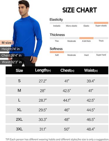 Men's Fleece Lined Thermal Shirts Midweight Crew/Mock Neck Base Layer Long Sleeve Top Cold Weather Workout in Kuwait