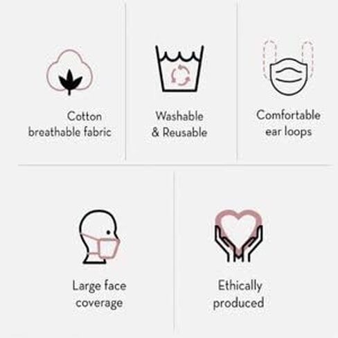 Touchstone Kids Pink embroidered 3 layer comfortable cotton fabric face masks reusable washable with elastic ear loops. (Pack of 3). Shades of Pink in Saudi Arabia