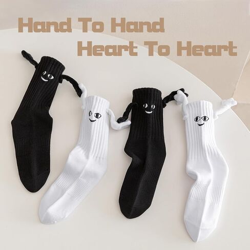 Petrass Funny Socks Gifts Idea Couple Magnetic Hands Holding Socks Birthday Anniversaries for Men, Women, Him, Friends in Saudi Arabia