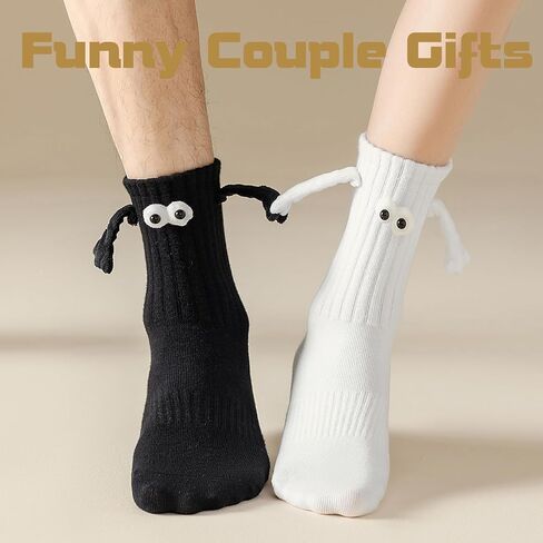 Petrass Funny Socks Gifts Idea Couple Magnetic Hands Holding Socks Birthday Anniversaries for Men, Women, Him, Friends in Kuwait