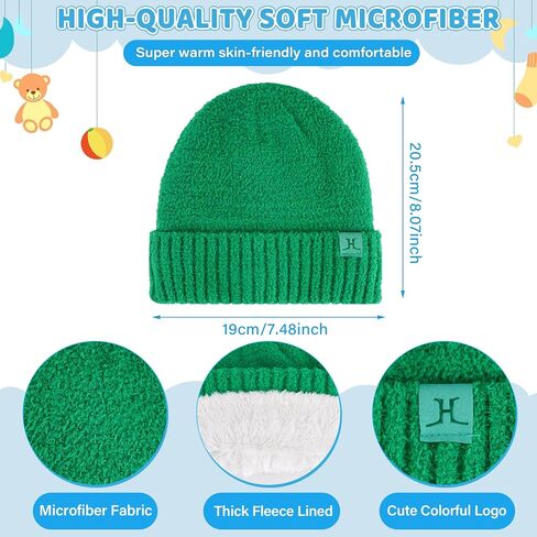 Toddler Kids Winter Hat Scarf Gloves Set Cold Weather Beanie Hats Fleece Neck Warmer for 4 5 6 7 8 Year Old Boys Girls Gifts in Kuwait