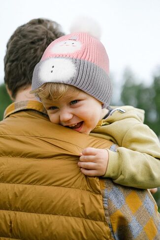 Kids Winter Hat Scarf Set for Girls Boys, Toddler Knit Beanie Hat & Neck Warmer Sets with Warm Fleece Lined Pom in Saudi Arabia