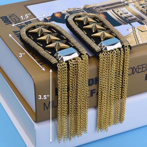 Cosmos 2 Pcs Shoulder Epaulets Tassel Chain Festival Epaulettes Shoulder Badge Pad Shoulder Boards for Jacket Blazer Uniform in Saudi Arabia
