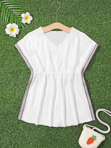 Milumia Girl's Crochet Beach Coverups Hollow Swimsuit Swimwear Cover Up in Saudi Arabia