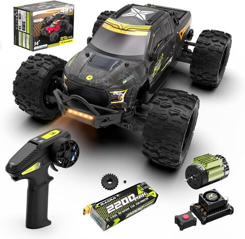 1/14 Brushless Fast RC Cars for Adults, Top Speed 60+ MPH RC Truck, All Terrain Remote Control Car Hobby Off-Road Remote Control Truck 4x4 Electric Vehicle Monster Trucks with 3S Battery in Saudi Arabia