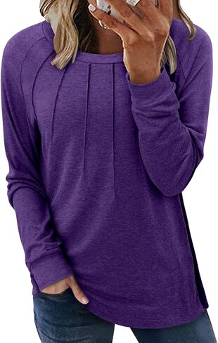 onlypuff Womens Top Long Sleeve Shirts for Women Cute Ladies Top Fashion Fall Tops 2024 Tunic Tops Blouses in Saudi Arabia