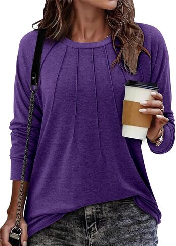 onlypuff Womens Top Long Sleeve Shirts for Women Cute Ladies Top Fashion Fall Tops 2024 Tunic Tops Blouses in Saudi Arabia