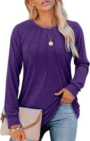 onlypuff Womens Top Long Sleeve Shirts for Women Cute Ladies Top Fashion Fall Tops 2024 Tunic Tops Blouses in Saudi Arabia