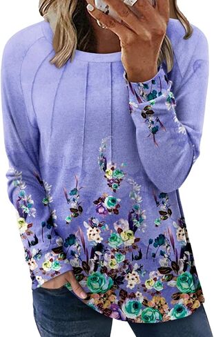 onlypuff Womens Top Long Sleeve Shirts for Women Cute Ladies Top Fashion Fall Tops 2024 Tunic Tops Blouses in Saudi Arabia
