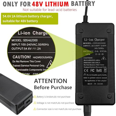 شاحن دراجة كهربائية 54.6V2A لبطارية ليثيوم 48 فولت (5 مقابس)، شاحن دراجة كهربائية 48 فولت 2A 54.6 فولت دراجة كهربائية سكوتر شاحن بطارية ليثيوم أيون للدراجة الإلكترونية in Saudi Arabia