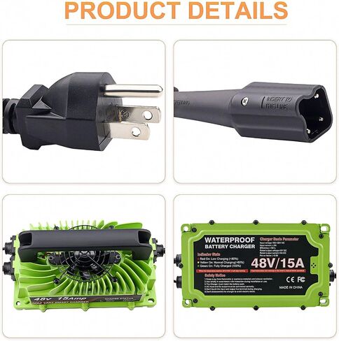 48 Volt Golf Cart Battery Charger for Yamaha G29,Replace Yamaha G29 Charger 15A 48V with 3-Pin Leaf Plug in Saudi Arabia