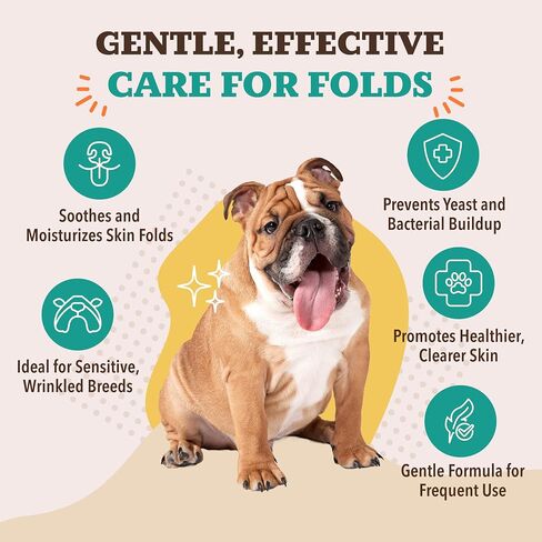 Natural Dog Company Wrinkle Balm, 2 oz. Stick, Dog Lotion for Dry Itchy Skin, Cleans Wrinkles, Yeast Infection Treatment for Dogs, Plant Based, Frenchie Dog Accessories, Made in USA in Kuwait