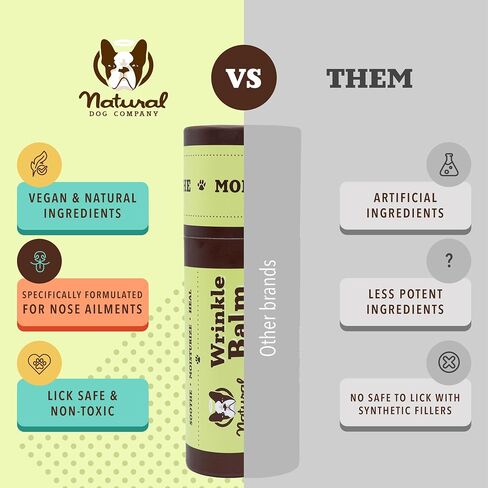Natural Dog Company Wrinkle Balm, 2 oz. Stick, Dog Lotion for Dry Itchy Skin, Cleans Wrinkles, Yeast Infection Treatment for Dogs, Plant Based, Frenchie Dog Accessories, Made in USA in Kuwait