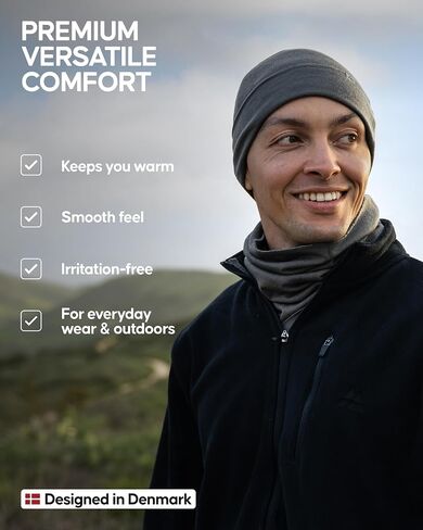 DANISH ENDURANCE Lightweight Merino Wool Beanie for Men & Women, Thermal Hat in Kuwait