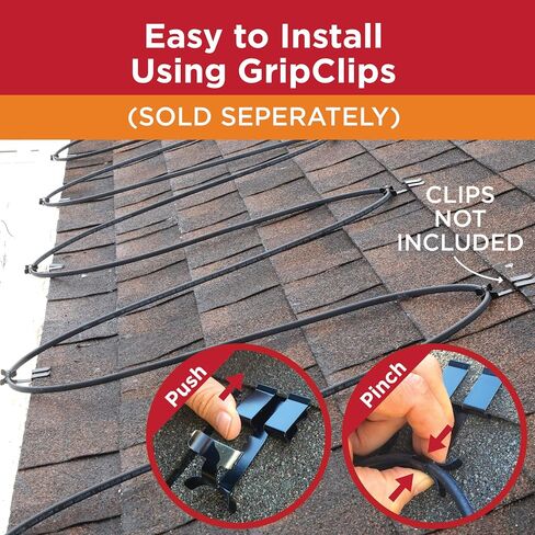Heat Tape Pro - Self-Regulating Heat Cable - Long Term Ice Dam, Roofing, Gutter & Pipe Freeze Protection - (37 Ft) cable + 10 Ft Power Cord, 120V, 6 watts/FT in Kuwait