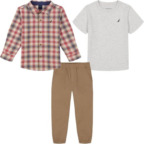 Nautica boys 3pc Woven Shirt/Tee/Woven Pant Set in Saudi Arabia