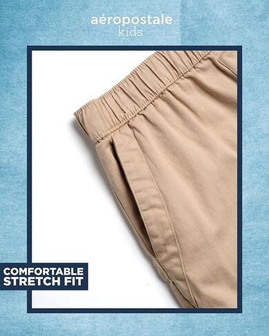AEROPOSTALE Boys' Shorts - Stretch Fit Pull On Khaki Chino Shorts - Woven Shorts for Boys (4-16) in Saudi Arabia