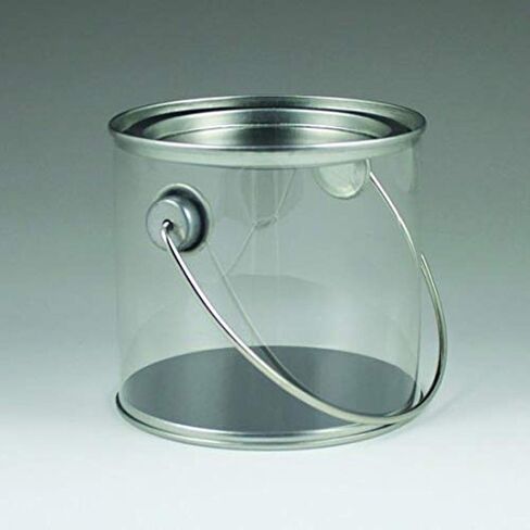 Clear Plastic Empty Paint Can (48 oz.) 1 Paint Storage Container with Lid & Handle - BPA-Free | Perfect Paint Container for Leftover Paint, Party Favors, Wedding Displays, Candy Containers, & Storage in Saudi Arabia