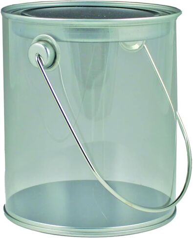 Clear Plastic Empty Paint Can (48 oz.) 1 Paint Storage Container with Lid & Handle - BPA-Free | Perfect Paint Container for Leftover Paint, Party Favors, Wedding Displays, Candy Containers, & Storage in Saudi Arabia