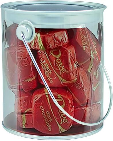 Clear Plastic Empty Paint Can (48 oz.) 1 Paint Storage Container with Lid & Handle - BPA-Free | Perfect Paint Container for Leftover Paint, Party Favors, Wedding Displays, Candy Containers, & Storage in Saudi Arabia