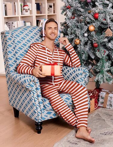 Ekouaer Halloween Onesie Adult Hooded Zipper Mens 0nesie Pajamas Soft One Piece Pajamas for Men with Pocket in Saudi Arabia
