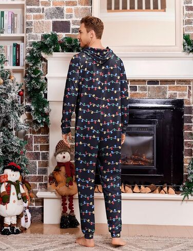 Ekouaer Halloween Onesie Adult Hooded Zipper Mens 0nesie Pajamas Soft One Piece Pajamas for Men with Pocket in Saudi Arabia