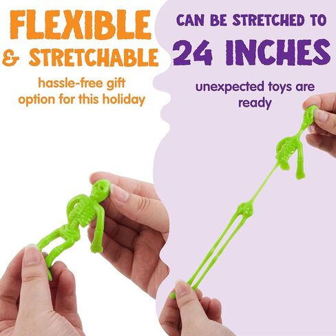 JOYIN 72 PCS Halloween Stretchy Skeletons, Halloween Stress Relief Toys Assorted 9 Colors Stretchy Skull Toys for Halloween Trick or Treat Party Favor, Halloween Goody Bag Fillers in Saudi Arabia