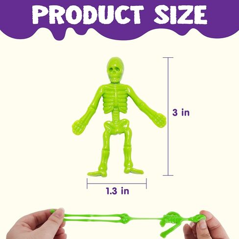 JOYIN 72 PCS Halloween Stretchy Skeletons, Halloween Stress Relief Toys Assorted 9 Colors Stretchy Skull Toys for Halloween Trick or Treat Party Favor, Halloween Goody Bag Fillers in Saudi Arabia