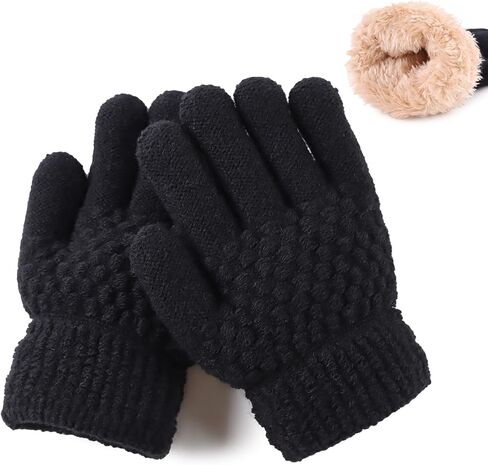 JANGANNSA Cold Weather Kids Gloves Warm Knitted Children Magic Glove With Fleece Lining Winter Gloves For Boys Girls in Kuwait