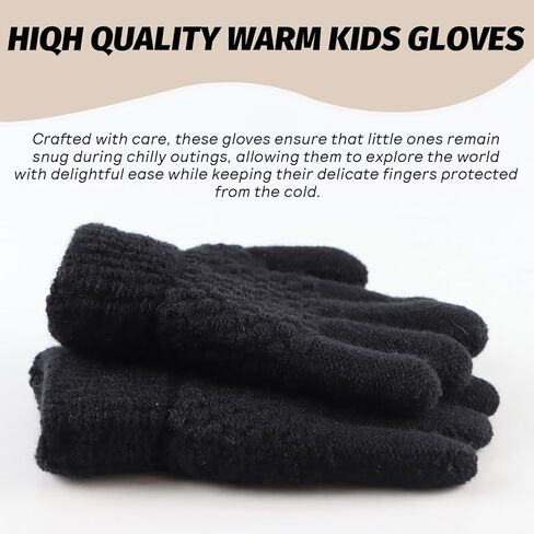 JANGANNSA Cold Weather Kids Gloves Warm Knitted Children Magic Glove With Fleece Lining Winter Gloves For Boys Girls in Kuwait