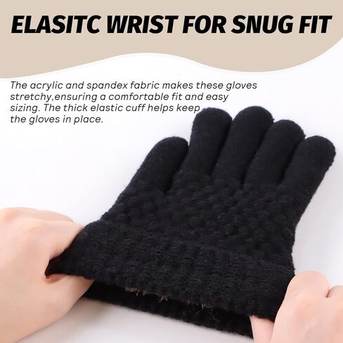 JANGANNSA Cold Weather Kids Gloves Warm Knitted Children Magic Glove With Fleece Lining Winter Gloves For Boys Girls in Kuwait