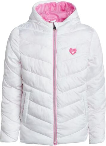 Pink Platinum Girls Puffer Jacket - Full Zip Up Quilted Hooded Winter Coat and Solid Packable Jacket for Girls (Sizes: 7-16) in Kuwait