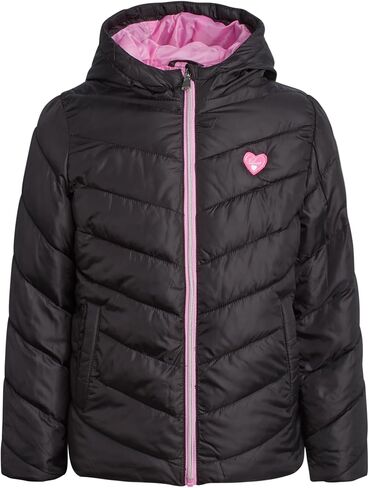 Pink Platinum Girls Puffer Jacket - Full Zip Up Quilted Hooded Winter Coat and Solid Packable Jacket for Girls (Sizes: 7-16) in Kuwait