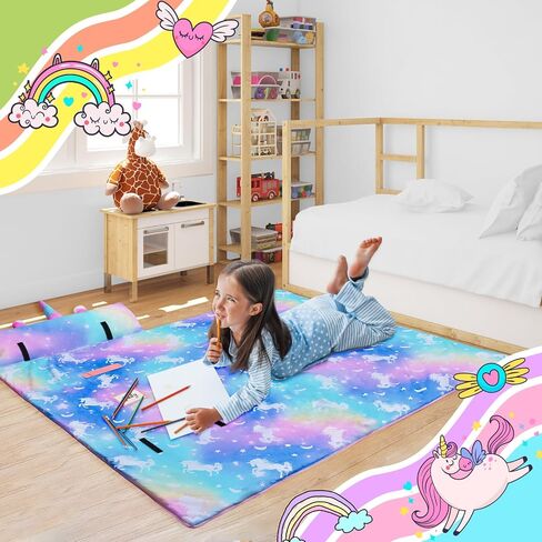 Nap Mat Unicorn Sleeping Bag with Reusable Pillow and Blanket Slumber Bag Daycare in Saudi Arabia
