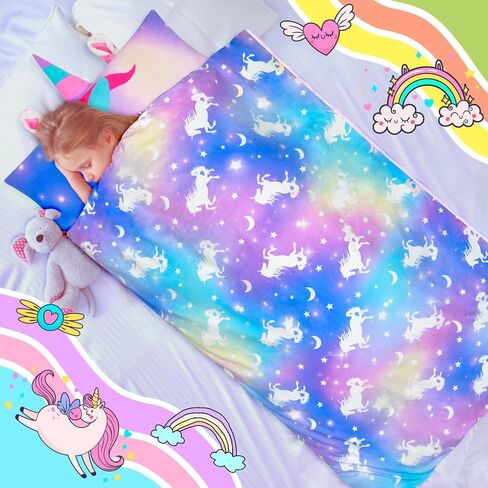 Nap Mat Unicorn Sleeping Bag with Reusable Pillow and Blanket Slumber Bag Daycare in Saudi Arabia
