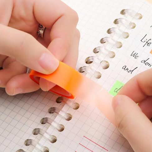 5 لفات شريط تمييز، ملصق علامات شفاف، شرائط تمييز ملونة قابلة للإزالة 0.23 بوصة × 16 قدم لفئة القراءة (لون فلورسنت) in Saudi Arabia