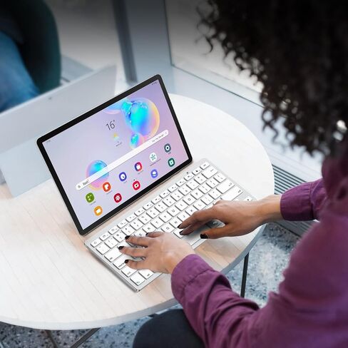 سبارين كيبورد بلوتوث لسامسونج جالكسي تاب A 10.5/10.1/9.7/8.0/7.0 انش، جالكسي تاب S4/S3/S2 9.7 انش، جالكسي تاب E لايت 7.0/8.0/9.6 وغيرها من الاجهزة اللوحية والهواتف التي تدعم البلوتوث، اسود in Kuwait