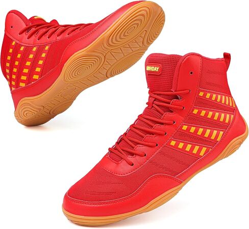 Wrestling Shoes Boxing Shoes for Men Pro Wrestling Boots High Top Fitness Weightlifting Powerlifting Shoes in Saudi Arabia