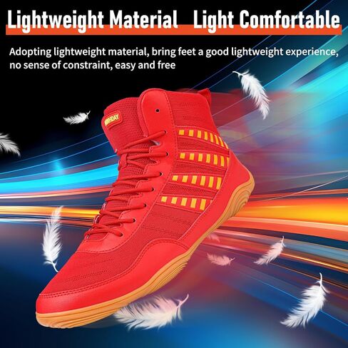 Wrestling Shoes Boxing Shoes for Men Pro Wrestling Boots High Top Fitness Weightlifting Powerlifting Shoes in Saudi Arabia
