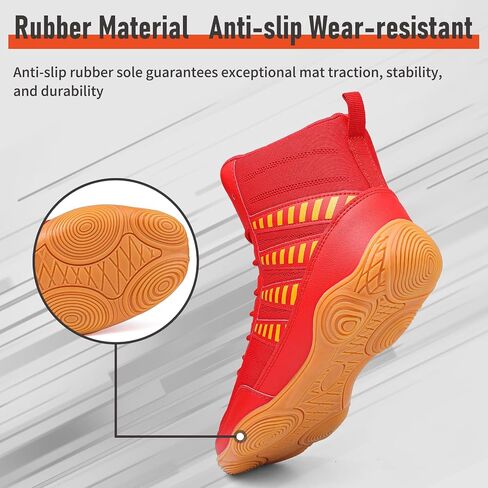 Wrestling Shoes Boxing Shoes for Men Pro Wrestling Boots High Top Fitness Weightlifting Powerlifting Shoes in Saudi Arabia