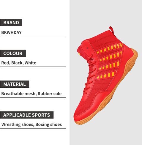 Wrestling Shoes Boxing Shoes for Men Pro Wrestling Boots High Top Fitness Weightlifting Powerlifting Shoes in Saudi Arabia
